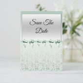 Klasse Minze grüne Bögen und Spitzen Save The Date (Stehend Vorderseite)