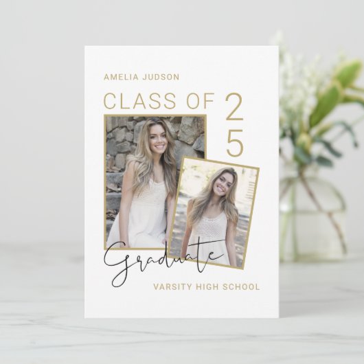 Klasse mit 25 Foto- und BIOS-Script-Abschluss Ankündigung (Stehend Vorderseite)