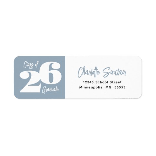 Klasse mit 25 Graduate Blue Return Address Label (Vorne)