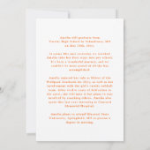 Klasse mit 25 Orange White Foto Abschluss Ankündigung (Rückseite)