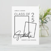 Klasse mit 25 schwarzen Skripten 2 Fotos Abschluss Ankündigung (Stehend Vorderseite)