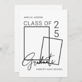 Klasse mit 25 schwarzen Skripten 2 Fotos Abschluss Ankündigung (Vorne/Hinten)