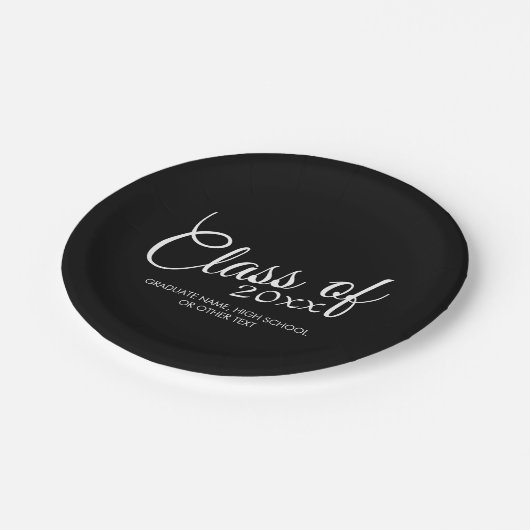 Klasse mit benutzerdefiniertem Jahr und High Schoo Pappteller (Schrägansicht)