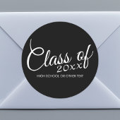 Klasse mit benutzerdefiniertem Jahr und High Schoo Runder Aufkleber