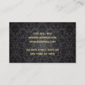 Klasse Moderne Floral Luxus Sparkor schwarzes Gold Visitenkarte (Rückseite)