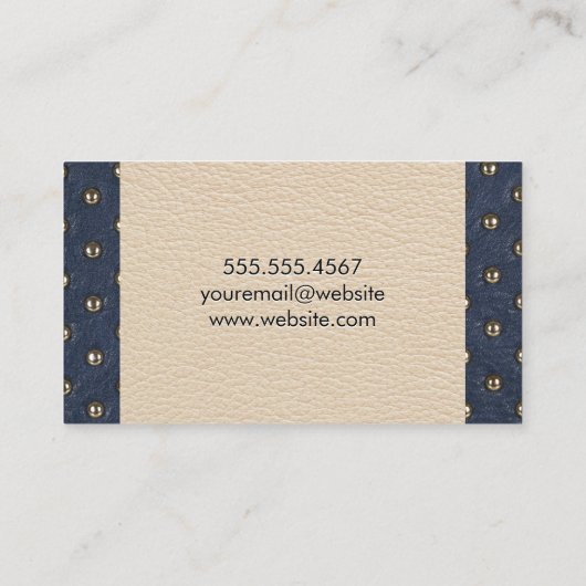 Klasse Monogram | Leder Upholstered Visitenkarte (Rückseite)