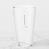 Klasse Monogramm Anfangsbuchstaben J mit Nachname  Glas (Rückseite)