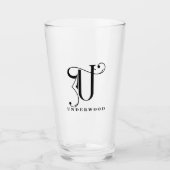Klasse Monogramm erste U mit Nachname Glas (Vorderseite)