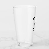 Klasse Monogramm erste W mit bearbeitbarem Nachnam Glas (Rechts)