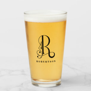 Klasse Monogramm Initia lR mit Nachname Glas