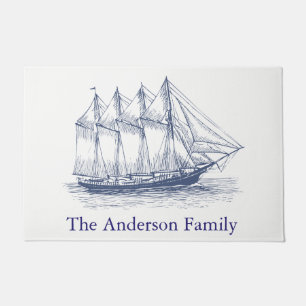 Klasse Nautical Ship Schooner Familienname Fußmatte