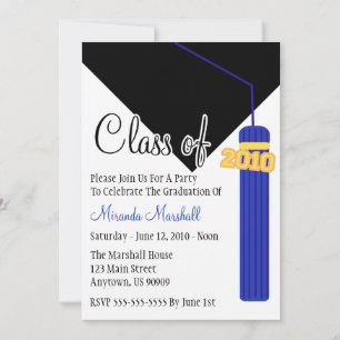 Klasse of 2010 Tassel Abschluss Invitation (blau) Einladung