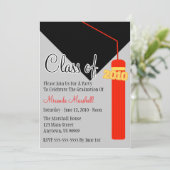 Klasse of 2010 Tassel Abschluss Invitation (rot) Einladung (Stehend Vorderseite)