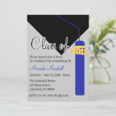 Klasse of 2011 Tassel Abschluss Invitation (blau) Einladung (Stehend Vorderseite)