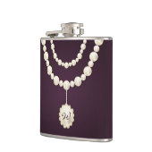 Klasse Pearl Necklace Monogram Hibitflasche Flachmann (Links)