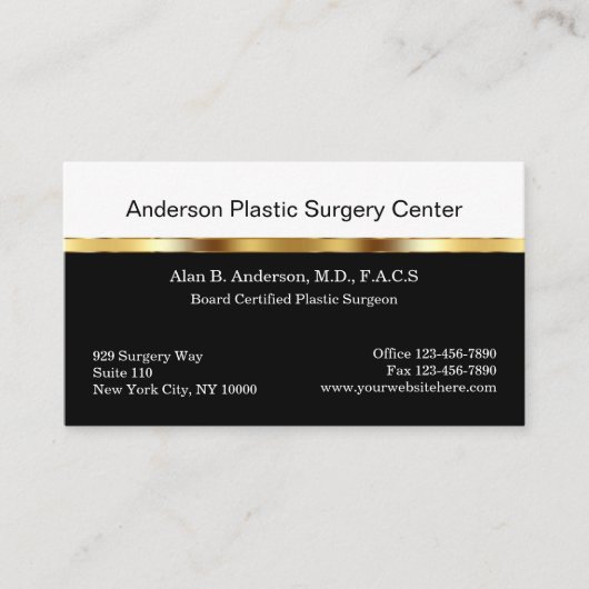 Klasse plastischer Chirurg Visitenkarte (Vorderseite)