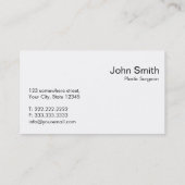 Klasse QR Code Plastikchirurgen Visitenkarte (Rückseite)