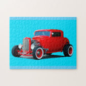Klasse Red Hot Rod Car Puzzle (Horizontal)