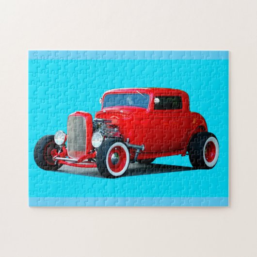 Klasse Red Hot Rod Car Puzzle (Horizontal)