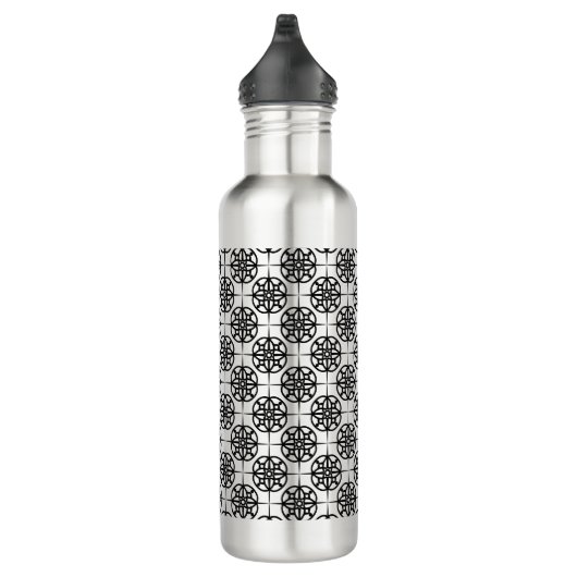 Klasse Retro visuelles geometrisches Muster Trinkflasche (Rechts)