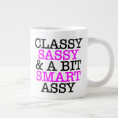 Klasse, Sassy und ein bisschen schlaue Assi-Jumbo- Jumbo-Tasse (Rechts)