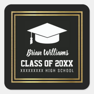 Klasse / Schülername des Abschlusses Quadratischer Aufkleber