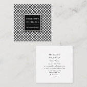 Klasse Schwarz und Weiß Geometrisch Quadratische Visitenkarte (Vorne/Hinten)