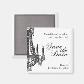 Klasse Schwarz und Weiß speichern das Datumsfenste Magnet (Vorderseite/Rückseite)