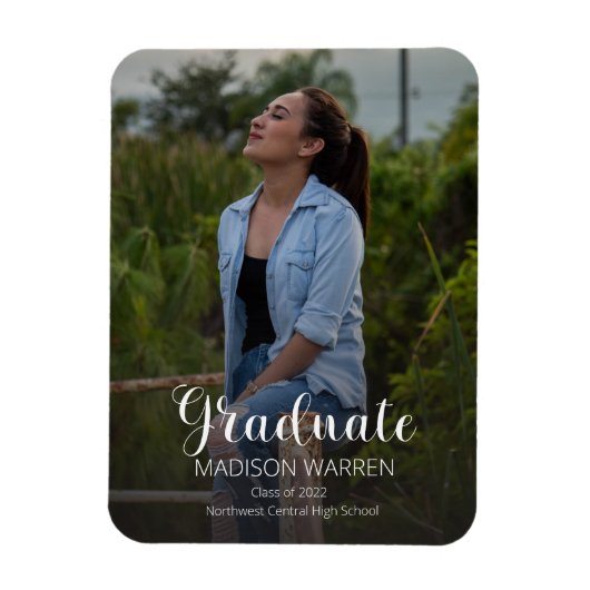 Klasse Script Graduate Zwei-Foto-Abschluss-Magnet Magnet (Vertikal)