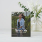 Klasse Script Graduate Zwei-Foto-Abschluss Postkarte (Stehend Vorderseite)