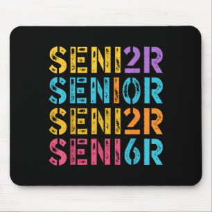 Klasse Senior Abschluss Buntes Vintage Design Mousepad