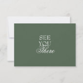 Klasse Smaragdgrün Boho QR Fancy Code Hochzeit RSVP Karte (Rückseite)