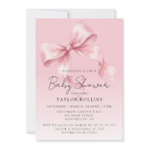 Klasse Süße Schleife Rosa Baby Shower