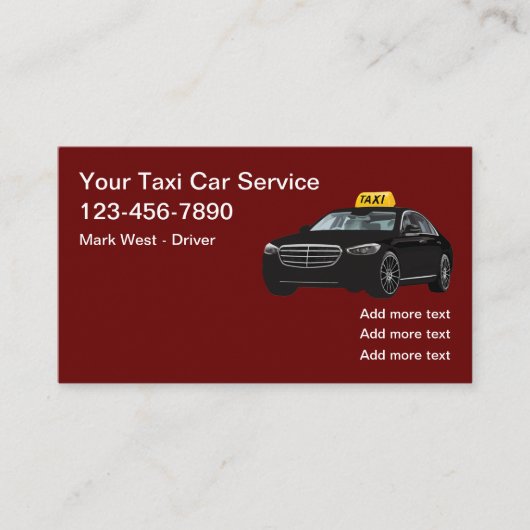 Klasse Taxi Visitenkarten Visitenkarte (Vorderseite)