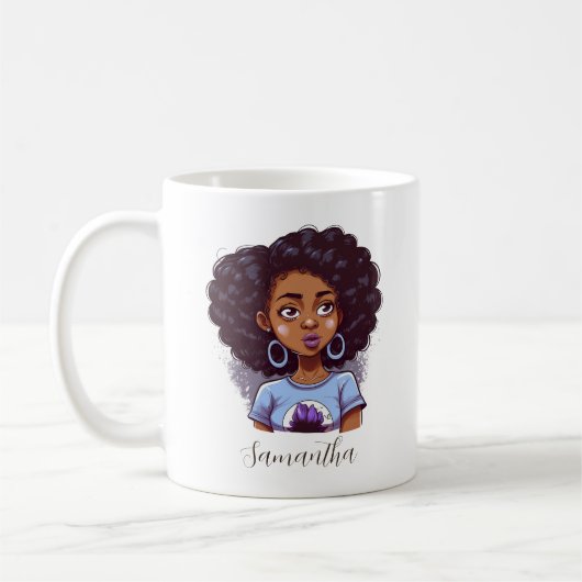 Klasse und Elegant Afro Frau Kaffeetasse (Links)