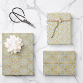 Klasse und Fett Geometrisch Gold Geschenkpapier Set