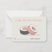 Klasse Valentines Sushi Rolls Mitteilungskarte (Vorderseite)