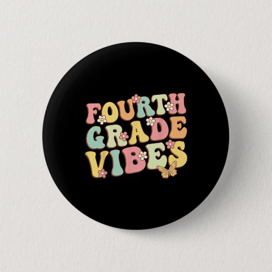Klasse Vibes Hallo Team 4. Klasse Lehrer Kinder Re Button (Vorderseite)
