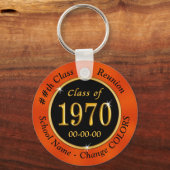 Klasse von 1970 Geschenke Schwarz und Orange oder  Schlüsselanhänger (Rückseite)