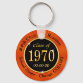 Klasse von 1970 Geschenke Schwarz und Orange oder  Schlüsselanhänger (Rückseite)