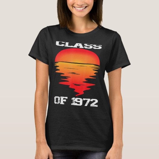 Klasse von 1972 High School Retro Sunset 50. Reuni T-Shirt (Vorderseite)