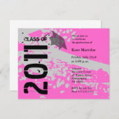 Klasse von 2011 rosa abstraktem der einladung (Vorne/Hinten)