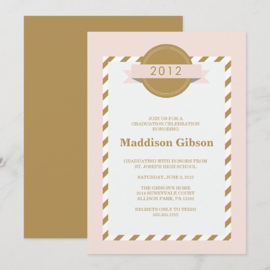 Klasse von 2012 - Abschluss-Feier Einladung (Vorne/Hinten)