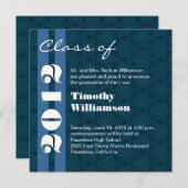 Klasse von 2012 Blau und Weiß: jedes Jahr Ankündigung (Vorne/Hinten)