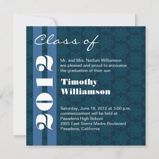 Klasse von 2012 Blau und Weiß: jedes Jahr Ankündigung (Vorderseite)