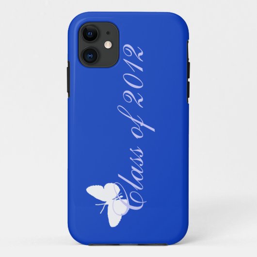 Klasse von 2012 - blauer Schmetterling Case-Mate iPhone Hülle (Rückseite)