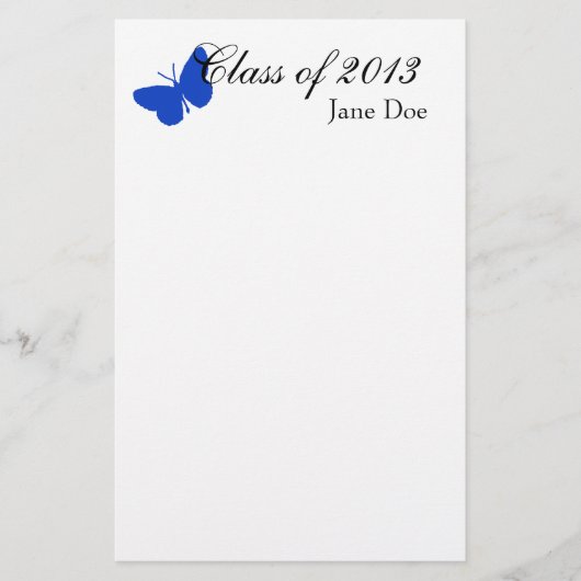 Klasse von 2013 - blauer Schmetterling Briefpapier (Vorderseite)