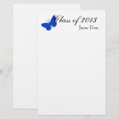 Klasse von 2013 - blauer Schmetterling Briefpapier (Vorne/Hinten)