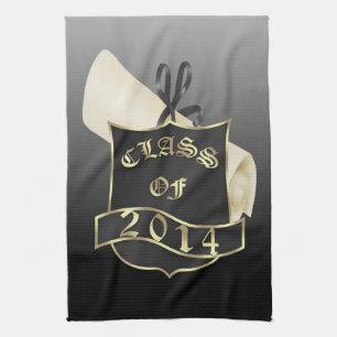 Klasse von 2014 Schild und Diplom Küchentuch