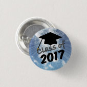 Klasse von 2017 und eine Abschluss-Kappe auf Button (Vorne & Hinten)